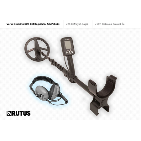 Rutus Versa Dedektör (28 CM Başlıklı + Su Altı Kulaklık)