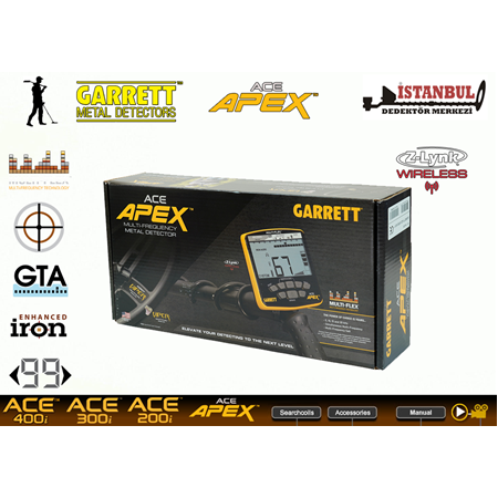 Garrett Ace Apex Basic Dedektör Viper Başlıklı (15x28cm)